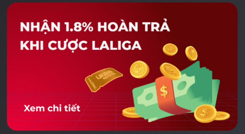 Sự kiện thưởng hoàn trả 1.8% với giá trị thực nhận cực hấp dẫn Sự kiện thưởng hoàn trả 1.8% với giá trị thực nhận cực hấp dẫn